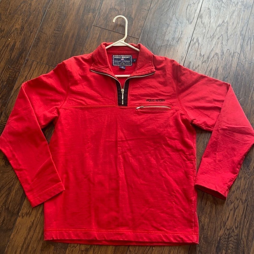Vtg Polo sport 1/4 zip sweatshirt size S red EUC